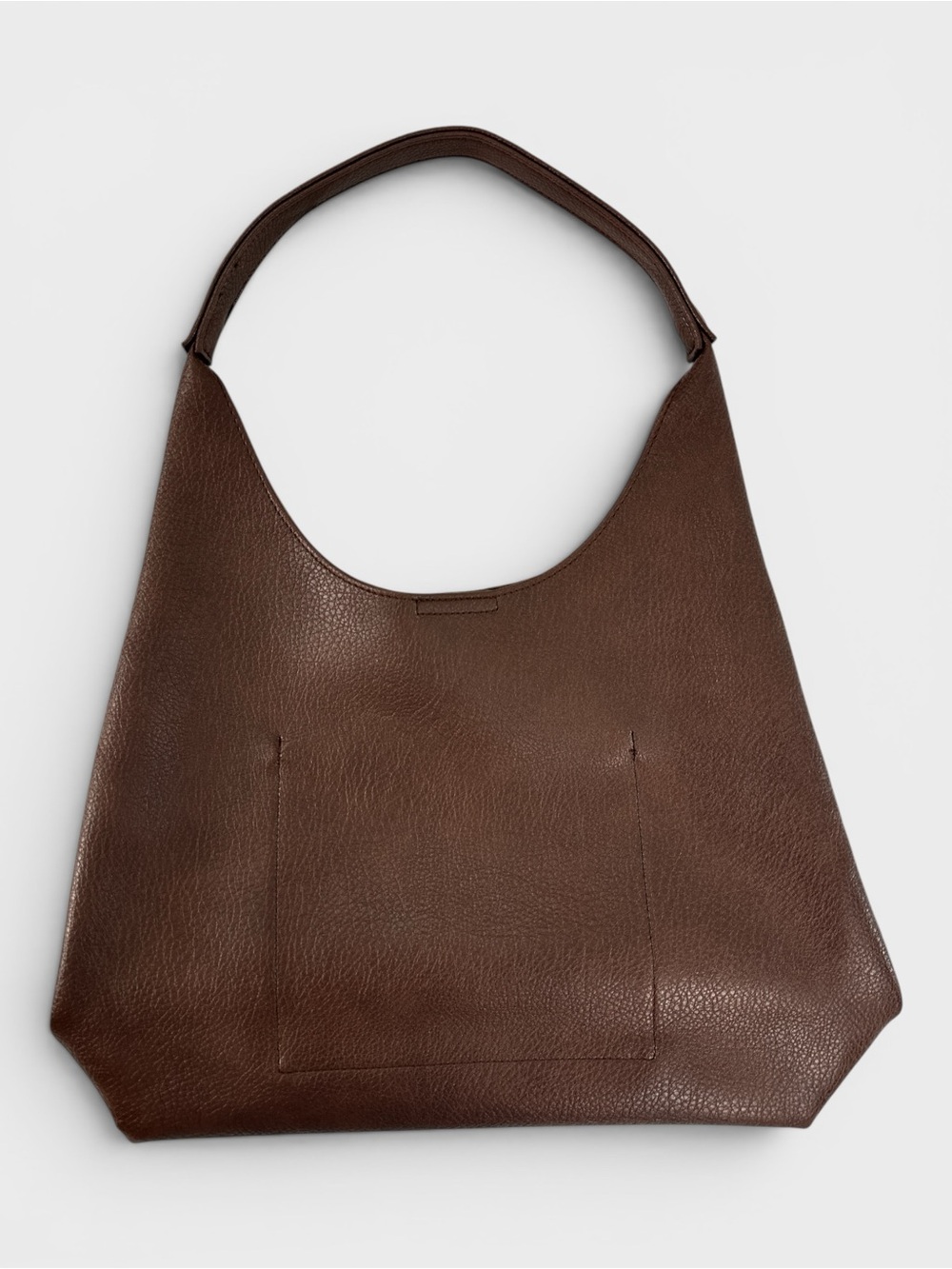 Hoxis Soft Vegan Leather Hobo Bag Coffee Brown Minimalist Shoulder Tote